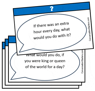 Free Printable Conversation Cards, PDF with Conversation Starters, Questions and Topics