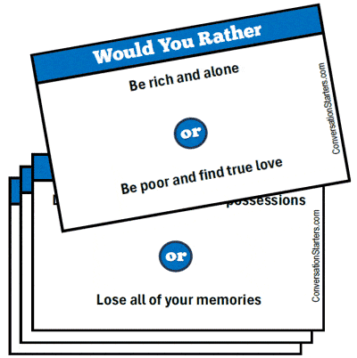 Free Printable Would You Rather Question Cards